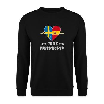 100 % amitié entre la Suède et l'Espagne - Sweat-shirt Unisexe - noir - Devant - Alina (178cm) & Michal (187cm)
