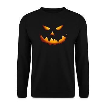 Citrouille Halloween Sourire - Sweat-shirt Unisexe - noir - Devant - Alina (178cm) & Michal (187cm)