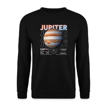 Jupiter details - Unisex Pullover - Schwarz - Vorne - Alina (178cm) & Michal (187cm)