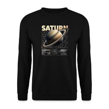 Saturn details - Unisex Pullover - Schwarz - Vorne - Alina (178cm) & Michal (187cm)