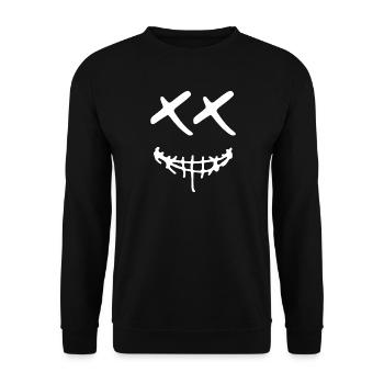 Visage rieur - Sourire - Halloween X - Sweat-shirt Unisexe - noir - Devant - Alina (178cm) & Michal (187cm)