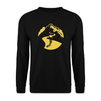 Cyclist on Mountain Road - Unisex Sweatshirt - black - Front - Alina (178cm) & Michal (187cm)