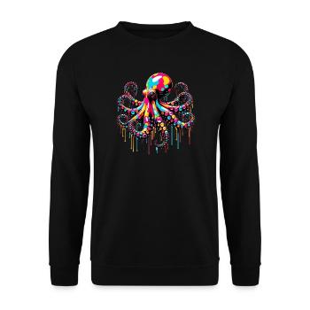 Krake - Unisex Pullover - Schwarz - Vorne - Alina (178cm) & Michal (187cm)