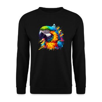 Perroquet - Sweat-shirt Unisexe - noir - Devant - Alina (178cm) & Michal (187cm)