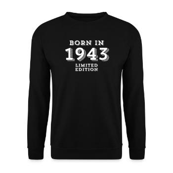 81 years, year of birth, date of birth - Unisex Sweatshirt - black - Front - Alina (178cm) & Michal (187cm)