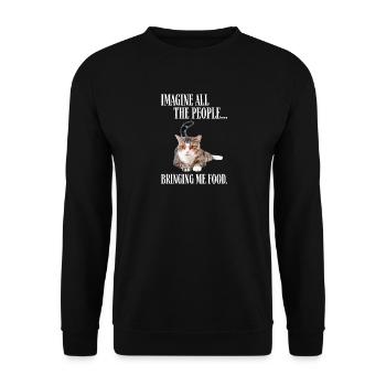 Katze mit Brille - Unisex Pullover - Schwarz - Vorne - Alina (178cm) & Michal (187cm)