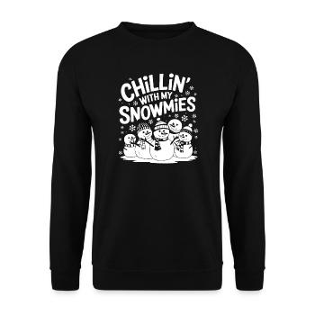 Chillin' avec mes Snowmies - Sweat-shirt Unisexe - noir - Devant - Alina (178cm) & Michal (187cm)