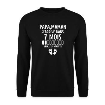 Birth, Intended Parents, Baby on Board, Pregnancy - Unisex Sweatshirt - black - Front - Alina (178cm) & Michal (187cm)