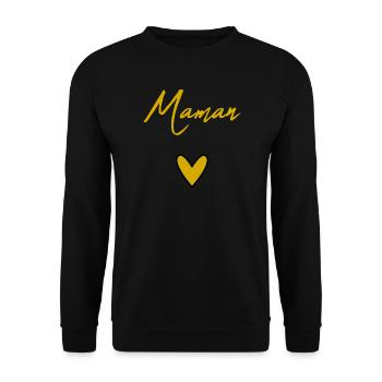 BONNE FÊTE. BONNE FÊTE MAMAN. MAMAN - Sweat-shirt Unisexe - noir - Devant - Alina (178cm) & Michal (187cm)