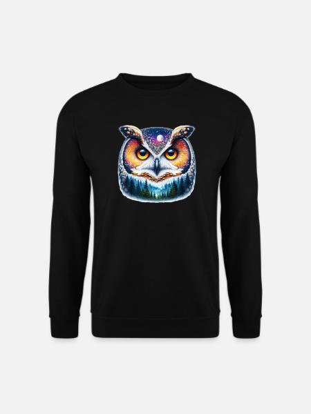 Eule - Unisex Pullover - Schwarz