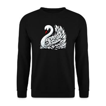 Swan - Unisex Sweatshirt - black - Front - Alina (178cm) & Michal (187cm)