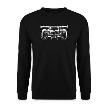 GT Racing Rennauto Auto Rennsport Symbol Logo - Unisex Pullover - Schwarz - Vorne - Alina (178cm) & Michal (187cm)