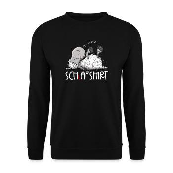Kleines Schlafendes Schaf Träumt Schlafshirt - Unisex Pullover - Schwarz - Vorne - Alina (178cm) & Michal (187cm)