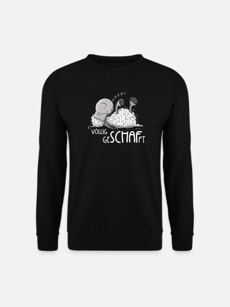 Kleines Schlafendes Schaf Völlig Geschafft - Unisex Pullover - Schwarz