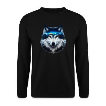 Wolf - Unisex Pullover - Schwarz - Vorne - Alina (178cm) & Michal (187cm)