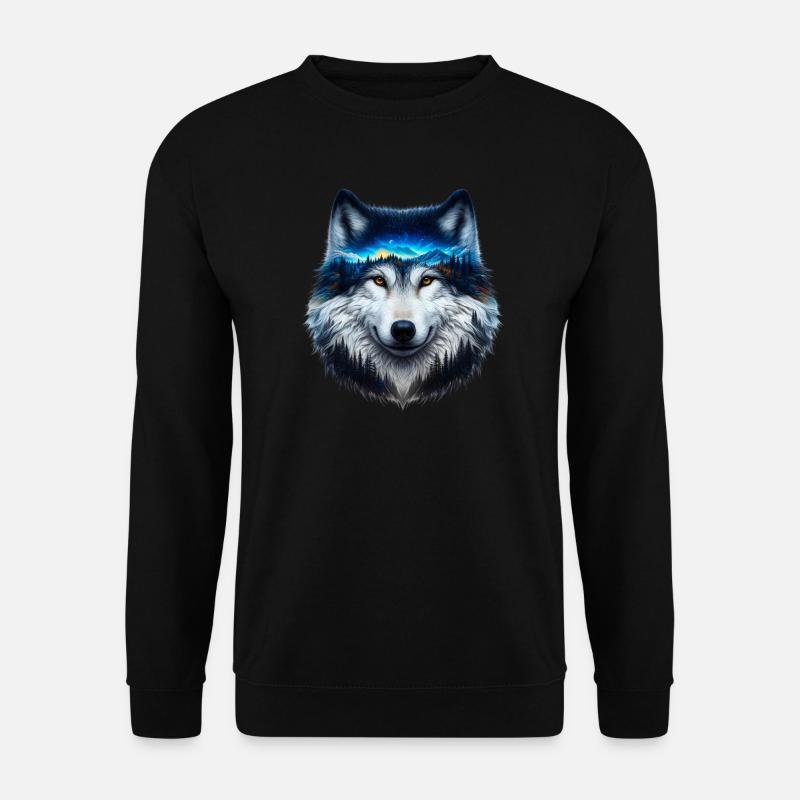 Wolf - Unisex Pullover - Schwarz