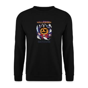 Halloween Capitaine Citrouille | Roi Bonbons - Sweat-shirt Unisexe - noir - Devant - Alina (178cm) & Michal (187cm)