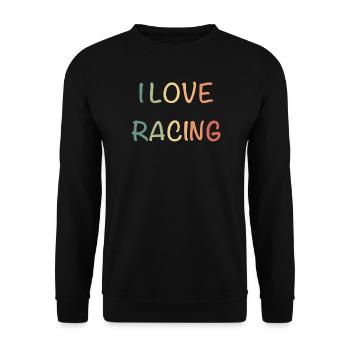 J’adore la course : Lettrage pastel à la main - Sweat-shirt Unisexe - noir - Devant - Alina (178cm) & Michal (187cm)