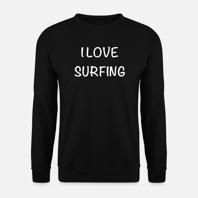 I Love Surfing Handdrawn Text - Unisex Pullover - Schwarz