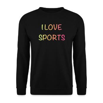 I Love Sports – Colorful Gradient Font - Unisex Sweatshirt - black - Front - Alina (178cm) & Michal (187cm)
