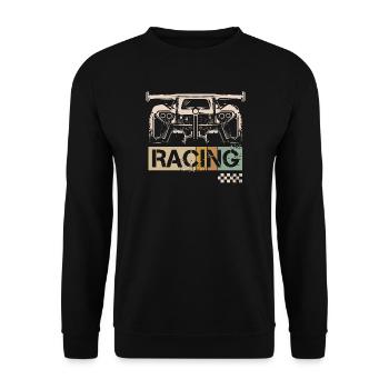 Voiture de course rétro tuner tuner course - Sweat-shirt Unisexe - noir - Devant - Alina (178cm) & Michal (187cm)