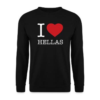 I LOVE HELLAS Greece - Unisex Sweatshirt - black - Front - Alina (178cm) & Michal (187cm)