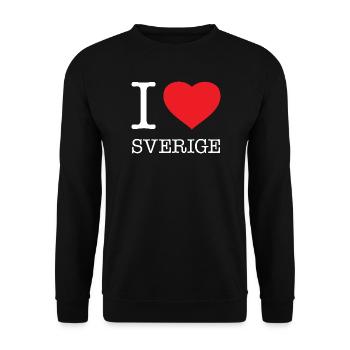 I LOVE SVERIGE Sweden Schweden - Unisex Pullover - Schwarz - Vorne - Alina (178cm) & Michal (187cm)