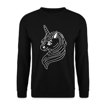 Licorne manga blanche - Sweat-shirt Unisexe - noir - Devant - Alina (178cm) & Michal (187cm)