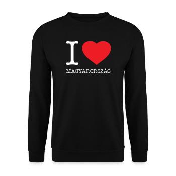 I LOVE MAGYARORSZAG Hungary Ungarn - Unisex Pullover - Schwarz - Vorne - Alina (178cm) & Michal (187cm)