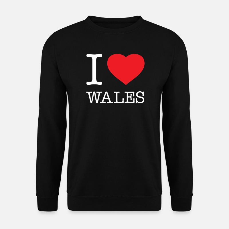 I LOVE WALES - Unisex Pullover - Schwarz