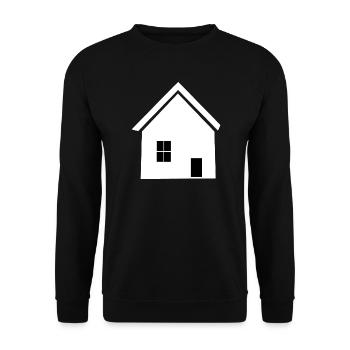 Haus minimal Bauherr Richtfest Geschenk  - Unisex Pullover - Schwarz - Vorne - Alina (178cm) & Michal (187cm)