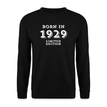 1929, 95 years, year of birth, date of birth - Unisex Sweatshirt - black - Front - Alina (178cm) & Michal (187cm)