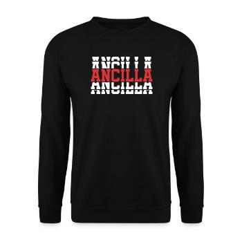 Girl Name Ancilla stacked gift idea - Unisex Sweatshirt - black - Front - Alina (178cm) & Michal (187cm)