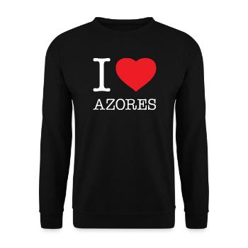 I LOVE AZORES Azoren - Unisex Sweatshirt - black - Front - Alina (178cm) & Michal (187cm)