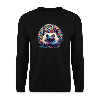 Hedgehog - Unisex Sweatshirt - black - Front - Alina (178cm) & Michal (187cm)