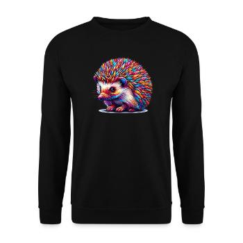 Hedgehog - Unisex Sweatshirt - black - Front - Alina (178cm) & Michal (187cm)