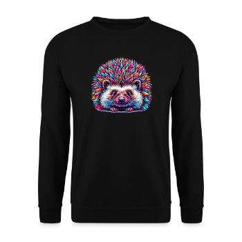 Hedgehog - Unisex Sweatshirt - black - Front - Alina (178cm) & Michal (187cm)