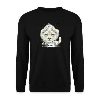 Snow Leopard – Strong Elegance in the Wild - Unisex Sweatshirt - black - Front - Alina (178cm) & Michal (187cm)