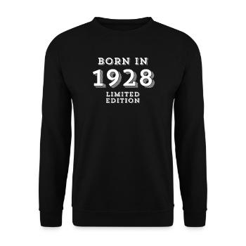 1928, date of birth, year of birth - Unisex Sweatshirt - black - Front - Alina (178cm) & Michal (187cm)