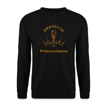Prosecco Prinzessinnen - Unisex Pullover - Schwarz - Vorne - Alina (178cm) & Michal (187cm)