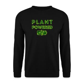 Plant powered - Unisex Sweatshirt - black - Front - Alina (178cm) & Michal (187cm)