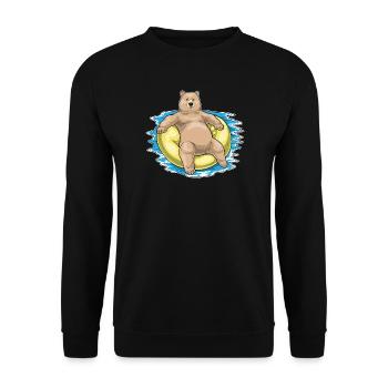 Ours natation anneau de natation été - Sweat-shirt Unisexe - noir - Devant - Alina (178cm) & Michal (187cm)