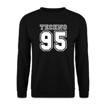 TECHNO 95 - Unisex Pullover - Schwarz - Vorne - Alina (178cm) & Michal (187cm)