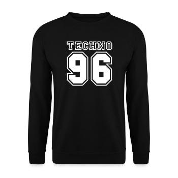 TECHNO 96 - Sweat-shirt Unisexe - noir - Devant - Alina (178cm) & Michal (187cm)