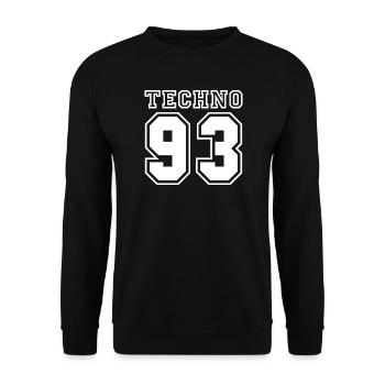 TECHNO 93 - Unisex Sweatshirt - black - Front - Alina (178cm) & Michal (187cm)