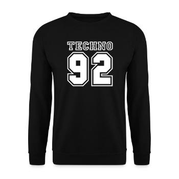 TECHNO 92 - Sweat-shirt Unisexe - noir - Devant - Alina (178cm) & Michal (187cm)