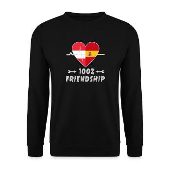 L'Autriche et l'Espagne 100% amitié - Sweat-shirt Unisexe - noir - Devant - Alina (178cm) & Michal (187cm)