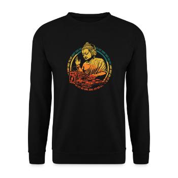 Buddha DJ - Unisex Sweatshirt - black - Front - Alina (178cm) & Michal (187cm)