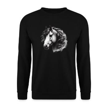 Cheval - Sweat-shirt Unisexe - noir - Devant - Alina (178cm) & Michal (187cm)