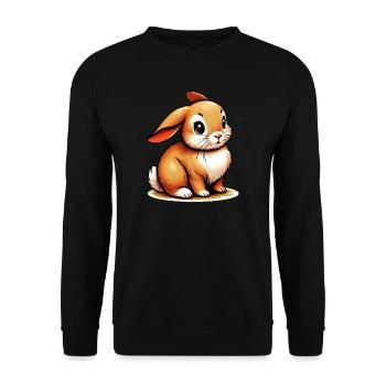 Kaninchen - Unisex Pullover - Schwarz - Vorne - Alina (178cm) & Michal (187cm)